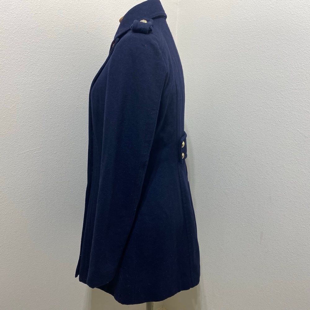 Tommy Hilfiger Women's Fitted Wool Blend Military Coat Midnight Blue SIZE 6 - Picture 7 of 12